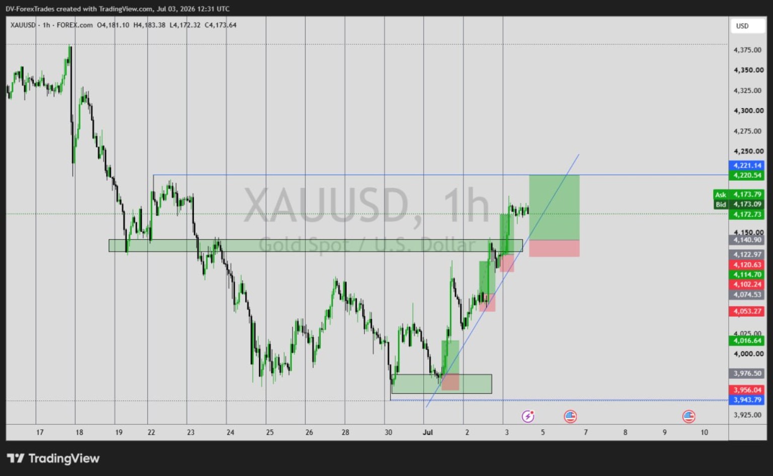 DV FOREX TRADES VIP signal chart example 3